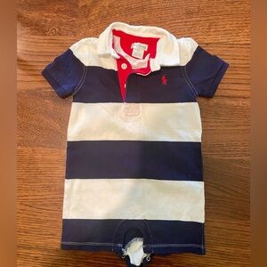 Preowned Red White & Blue Ralph Lauren Shortall Romper.. Size 24 months.
